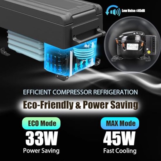 45L elektrische compressor koelbox en vriesbox - Mini koelkast voor auto en vrachtwagen - 12/24V en 230V — afbeelding 5