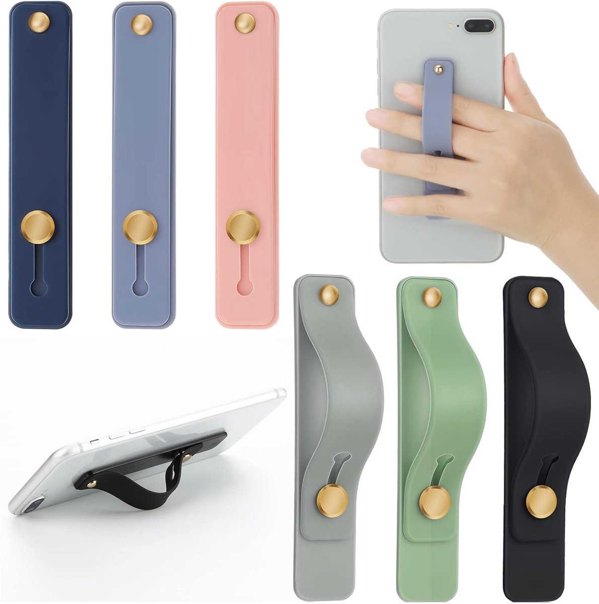 OUYLAF Ringhouder - ringhouder telefoon - Vinger Grip Smartphone - Opplakbare Tefoonhouder - telefoon standaard - Telefoonbutton - popgrip - 6pcs