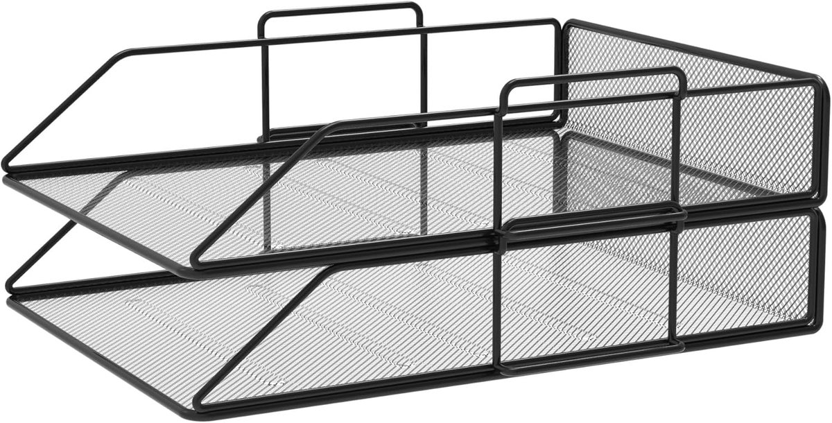 Candala Tijdschriftenhouder - Documentenhouder met Set van 2, zwart - georganiseerde opbergruimte voor thuis en kantoor