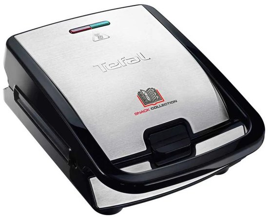 Tefal Snack Collection SW854D - Contactgrill & Tosti-ijzer - 4 verschillende Platen voor tosti's, wafels, panini's en poffertjes- RVS - Anti-aanbaklaag