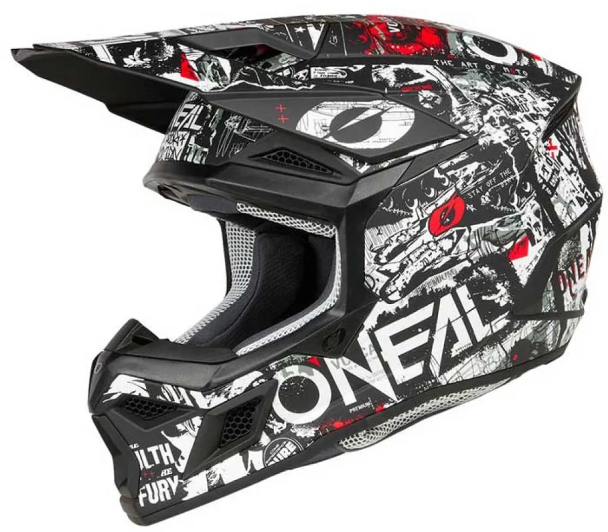 O'NEAL 3SRS Attack Zwart Witte Crosshelm - Helm