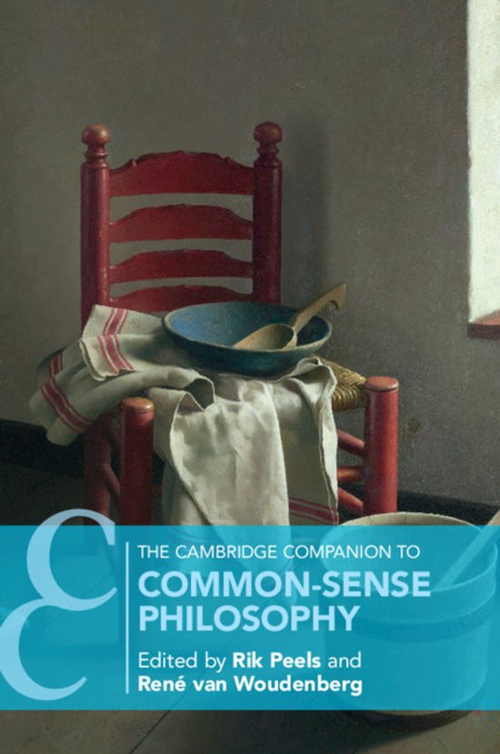 Voorpagina van 'The Cambridge Companion to Common-Sense Philosophy', met een stoel en servies.