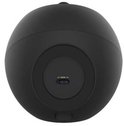 Zwarte ronde speaker met aan de achterkant een draaiknop voor gain.