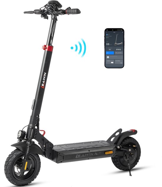 LEAWIN T4 Elektrische Step - 624 Wh Accu - Actieradius 40 km - 500W Motor - Cruise Control - Anti-diefstalmodus - Slimme bediening via Bluetooth en App - 10 inch opblaasbare banden - Opvouwbare - Hoogwaardige voor- en achtervering - HD-display