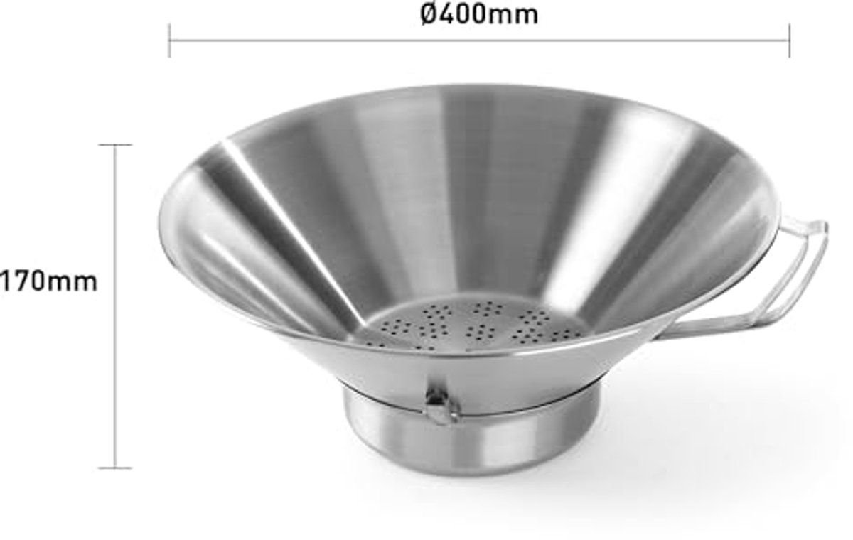 Frituurvergiet roestvaststaal - Ø410 mm - Lichtgrijs - Keukenaccessoires