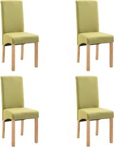 Eetkamerstoelen Stof Groen 4 STUKS + Anti Kras vilt 16st / Eetkamer stoelen / Extra stoelen voor huiskamer / Dineerstoelen / Tafelstoelen / Barstoelen / Huiskamer stoelen/ Tafelsto