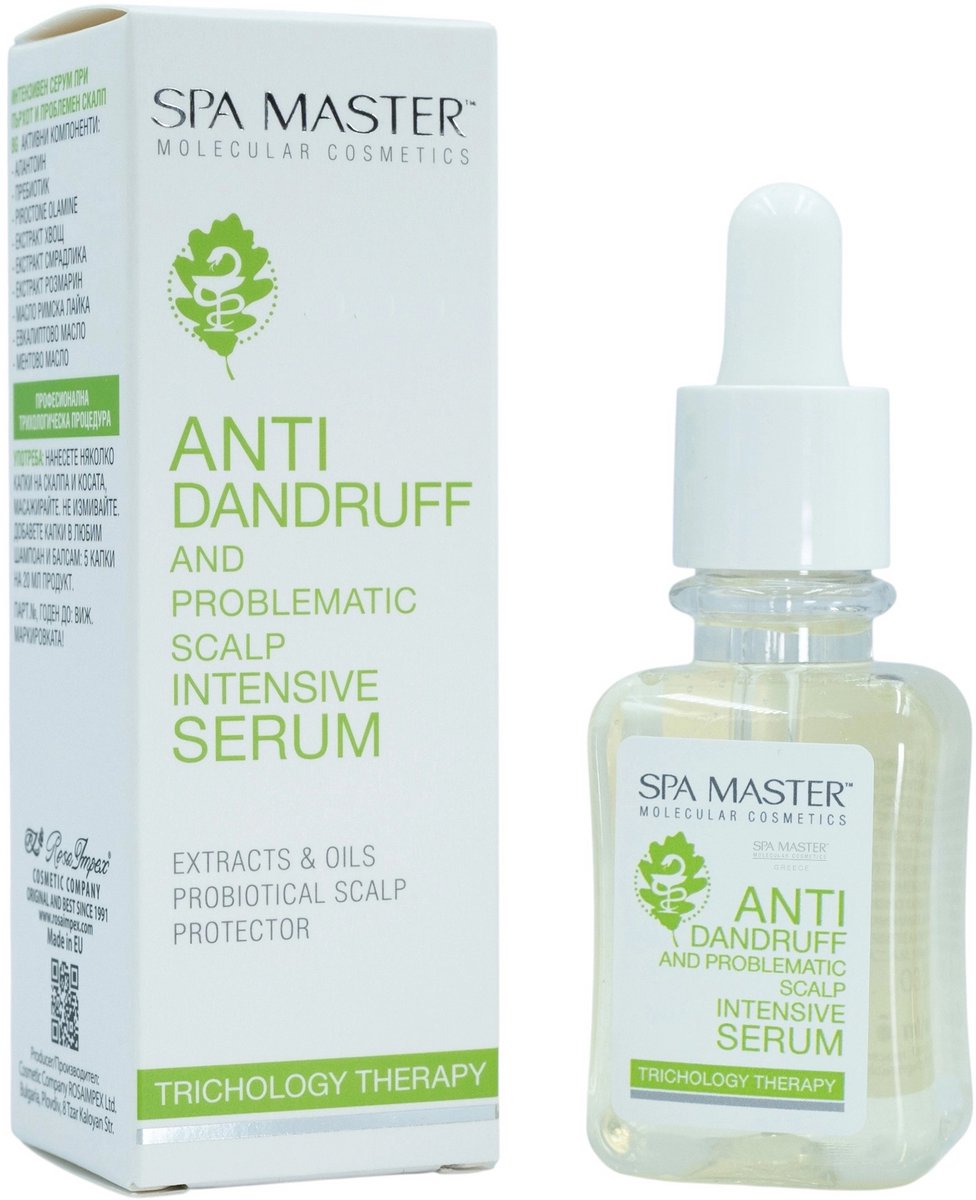 Spa Master Anti Roos Serum – Hoofdhuid Scalp Haarserum – Probiotisch Complex met Kruidenextracten – tegen Jeuk & Roodheid – 45ml