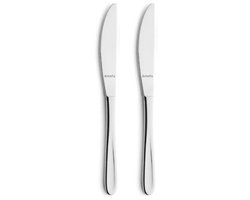 Amefa - Monaco - 2-delige dessertmes set - voor 2 personen - zilverkleurig - RVS - vaatwasmachinebestendig - 18/10 - 2 persoons
