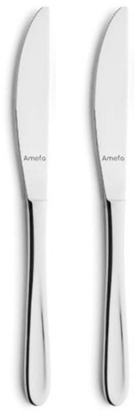 Amefa - Monaco - 2-delige dessertmes set - voor 2 personen - zilverkleurig - RVS - vaatwasmachinebestendig - 18/10 - 2 persoons