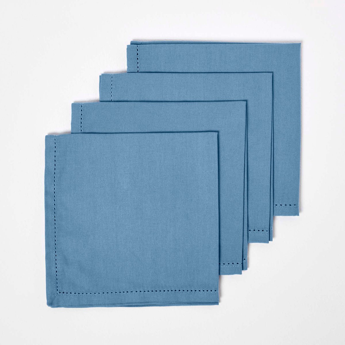 Homescapes katoenen servetten, set van 4, lichtblauw