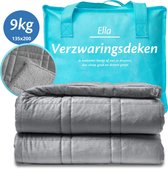 Ella Verzwaringsdeken 9 kg - Fluweel & Sherpa Zwaartedeken OEKO-TEX Katoen - Weighted Blanket 135 x 200cm - Verzwaarde Deken - Grijs