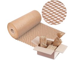 Trade Verpakkingspapier rol 20cm x 50m - bruin honingraatpapier - kraftpapier rol - ecologisch pakpapier -verpakkingsmateriaal papier - vulmateriaal verpakking