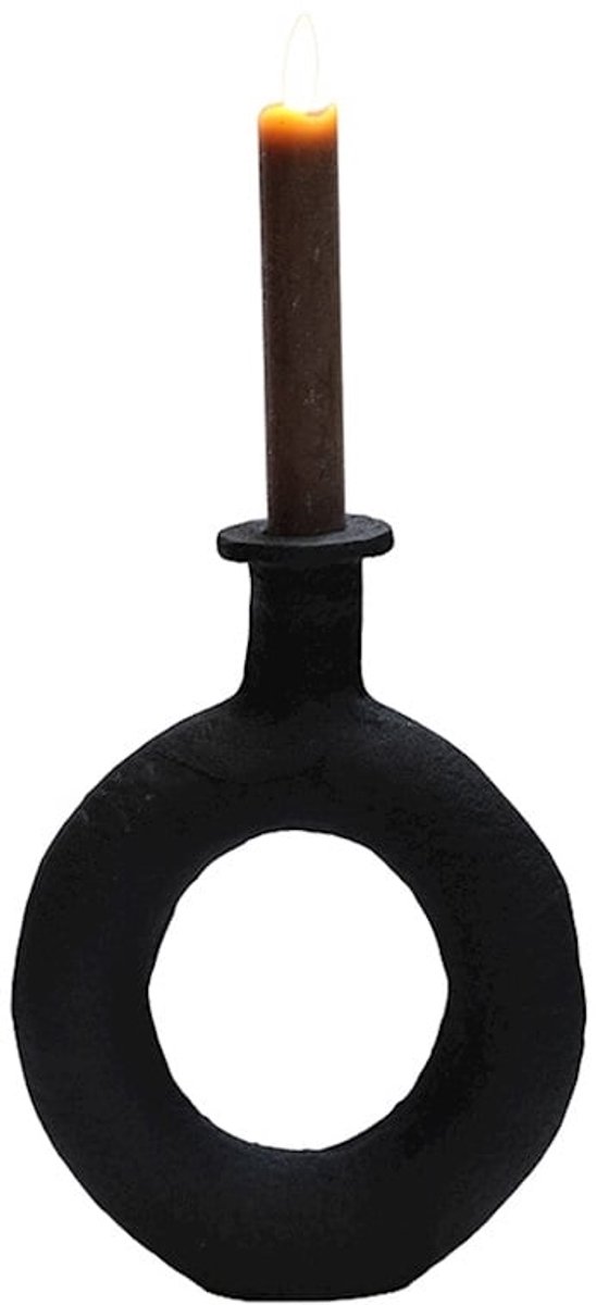 Vase The World Kandelaar Rocha | Small | Zwart | L16 x B4 x H21 cm