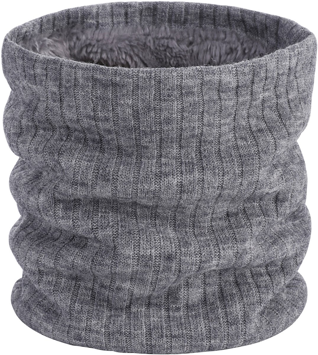 Geweo Colsjaal Dames Gebreid - Neckwarmer Heren Fleece - Warme Wintersjaal - Zachte - Dames Heren - Grijs - One Size