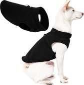 Hondenjas - Fleece Vest Hondentrui - Hond winterjas- Warme Hondenjas - Pullover fleece hondenjas - O ring lijn - Perfect voor kleine honden - Middelgrote honden - Zwart - Maat S
