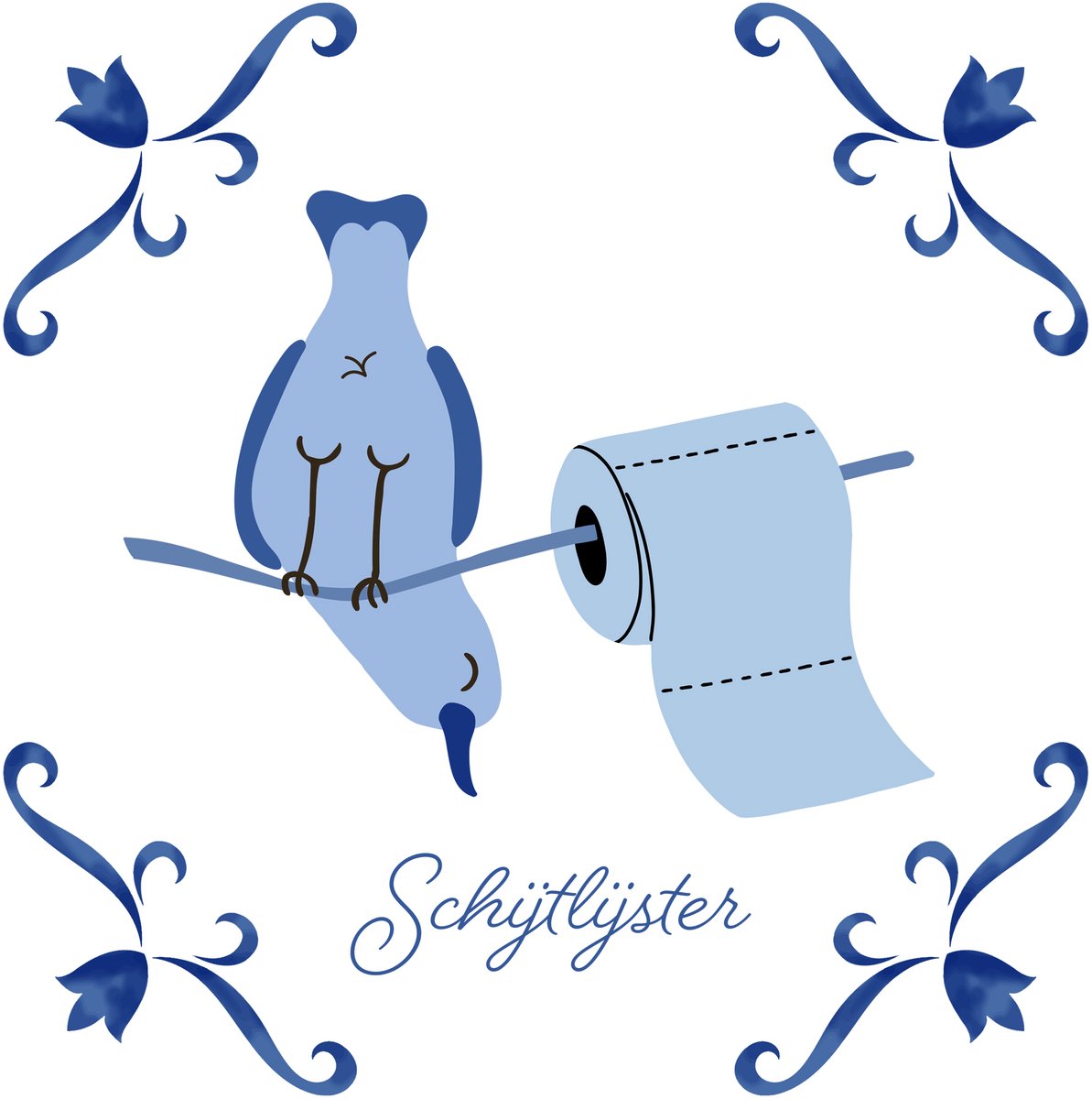 Spreuktegel - Tegeltjes met tekst - Schijtlijster - WC - Muurdecoratie - met tegelezel