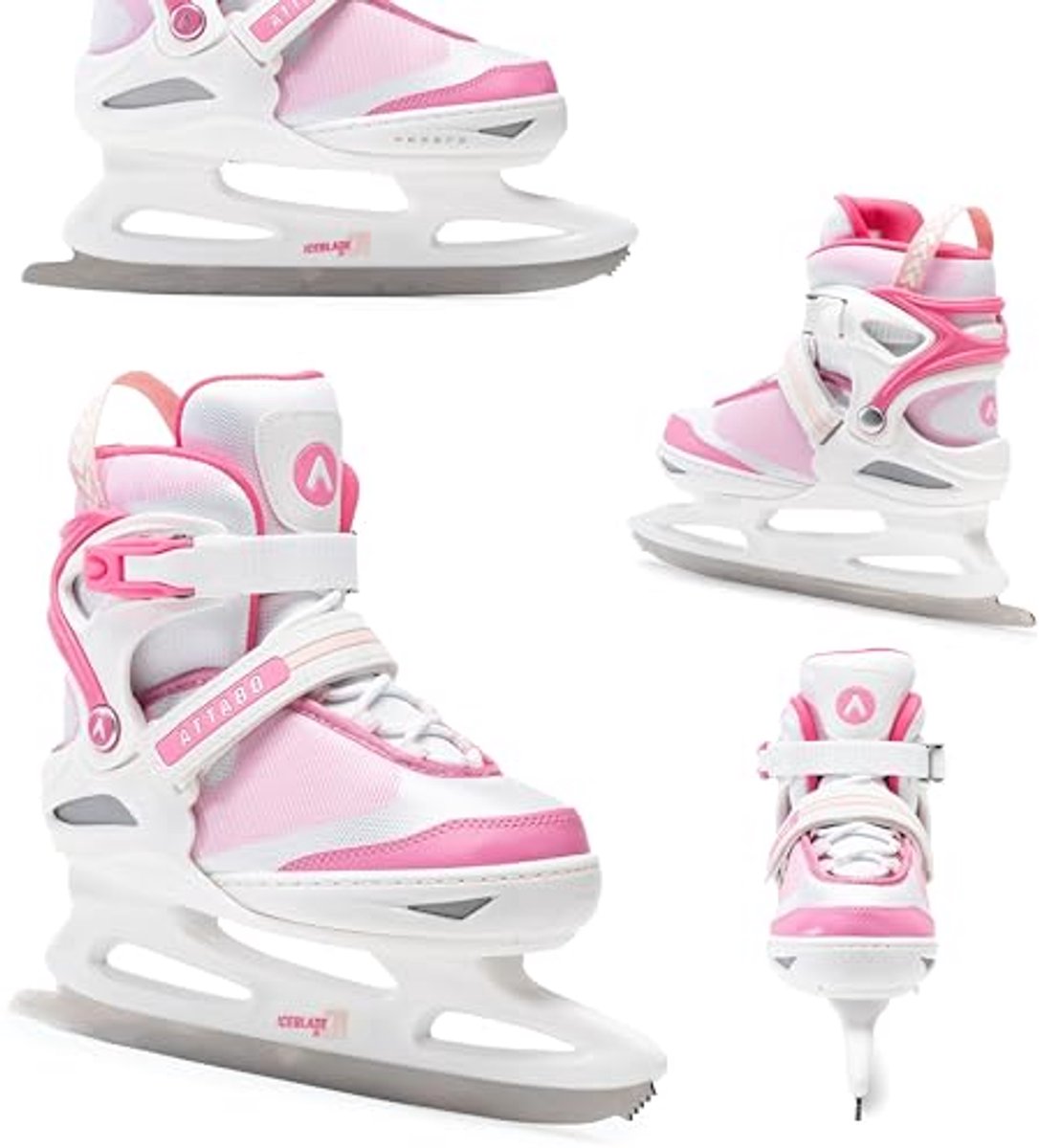 Vrijetijdsschaatsen voor kinderen met verstelbare maat en 5 niveaus, warm en comfortabel, roestvrij staal, in EU maat 36-41