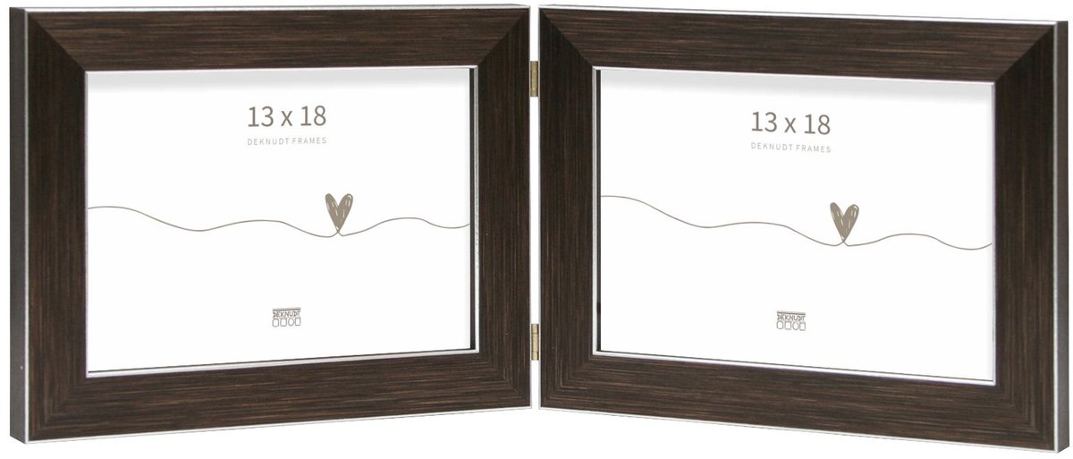 Deknudt Frames fotolijst S41VK3 H2H - bruin - tweeluik - 2x 13x18 cm