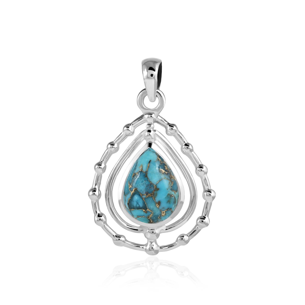 SilverGems Zilveren hanger met Koper Turkoois edelsteen