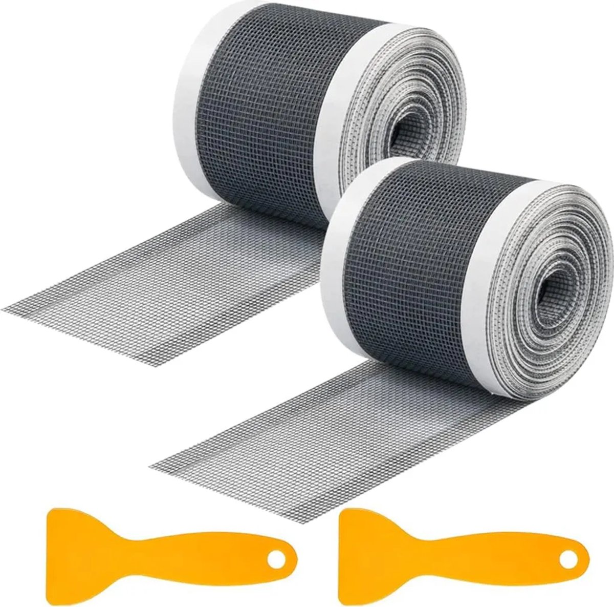 Image of 2-Pack douchehaaropvanger, 5 meter afvoerhaaropvanger, doucheafvoerhaarfilter met kunststof schraper, 2,8-inch doucheafvoergaassticker