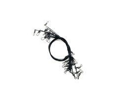 TopVisShop Stalen onderlijn - 15 stuks - Zwart - 25cm - 14kg - Roofvis kunstaas onderlijnen - Snoek onderlijn