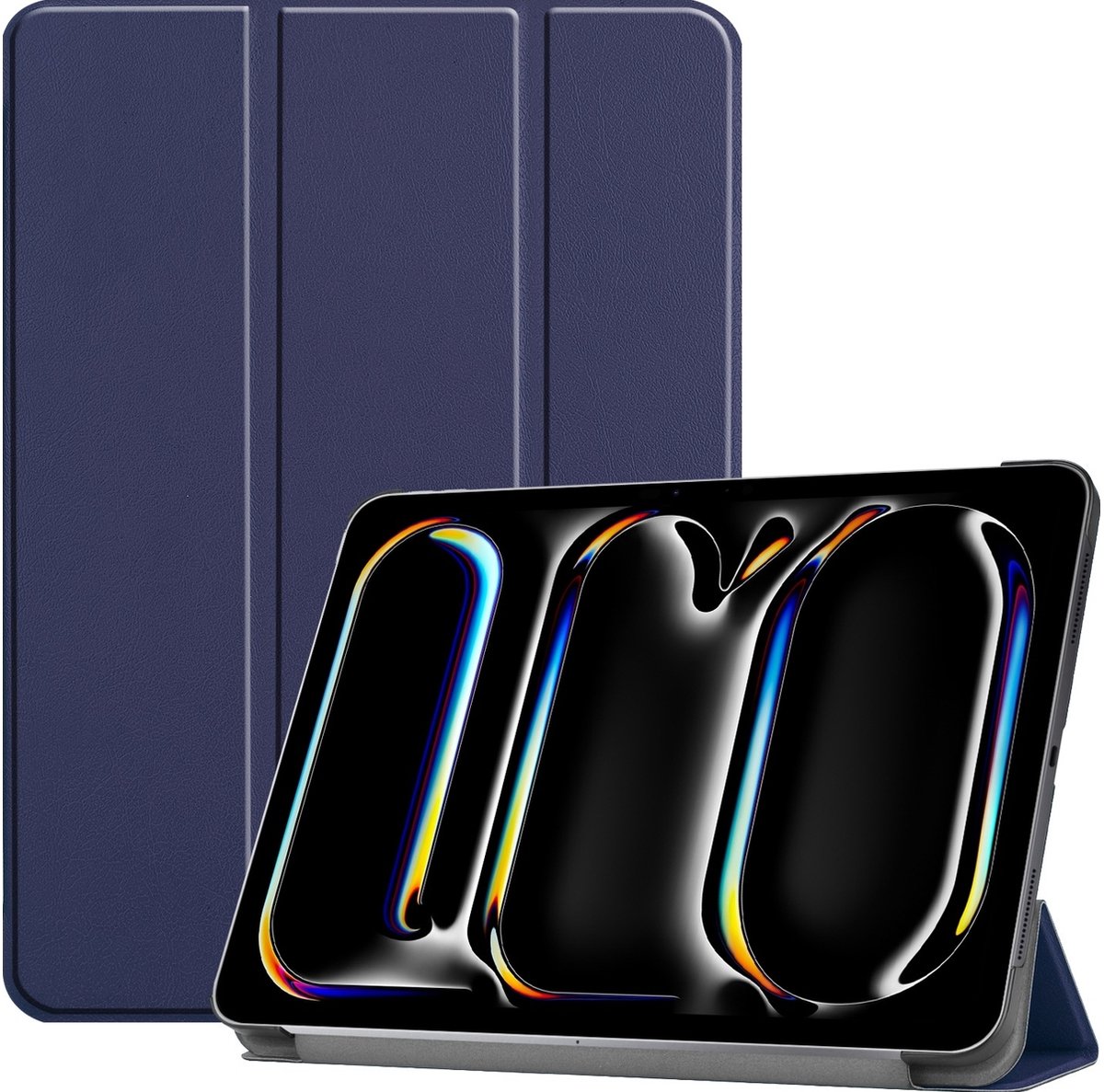 Mobigear Tablethoes geschikt voor Apple iPad Pro 13 Inch (2025) Hoes | Mobigear Tri-Fold Bookcase - Donkerblauw