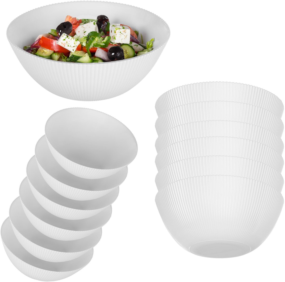 KADAX Aurora 20,3 cm witte slakom, 6 stuks