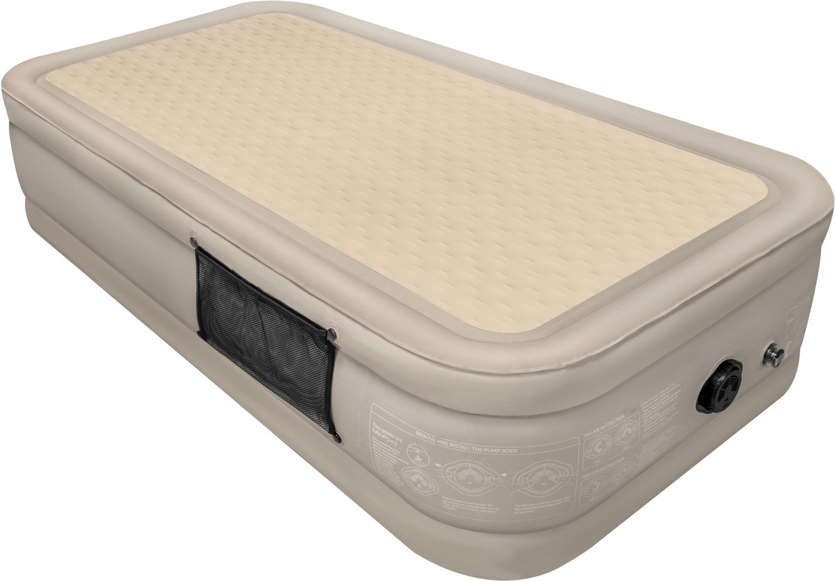 FLOAT - 1 Persoons Luchtbed - 191x99x40 cm - Opbergzakken, draagtas en reparatiekit - Zelfopblazend Twee persoons luchtmatras - Ingebouwde elektrische pomp - Stevig Logeerbed - CloudSpring