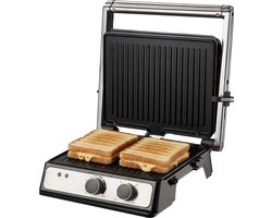 COOK‑IT XL Contactgrill - 180 °C - 2000 W - Uitneembare Platen - Timer & Temperatuur Instelbaar - Vetopvang & Cool-Touch Handgreep