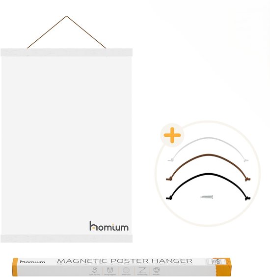 Porte- affiche Homium 42 cm - Bois - Wit - Système de Homium magnétique