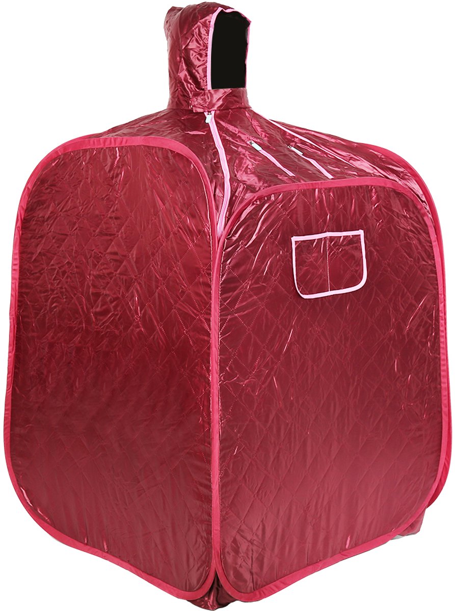 PIPIPOXER-Mobiele stoomsauna voor 1 persoon, thuissauna, warmtecabine, saunacabine, zitsauna, 2,5L, 1000W, rood thumbnail 2