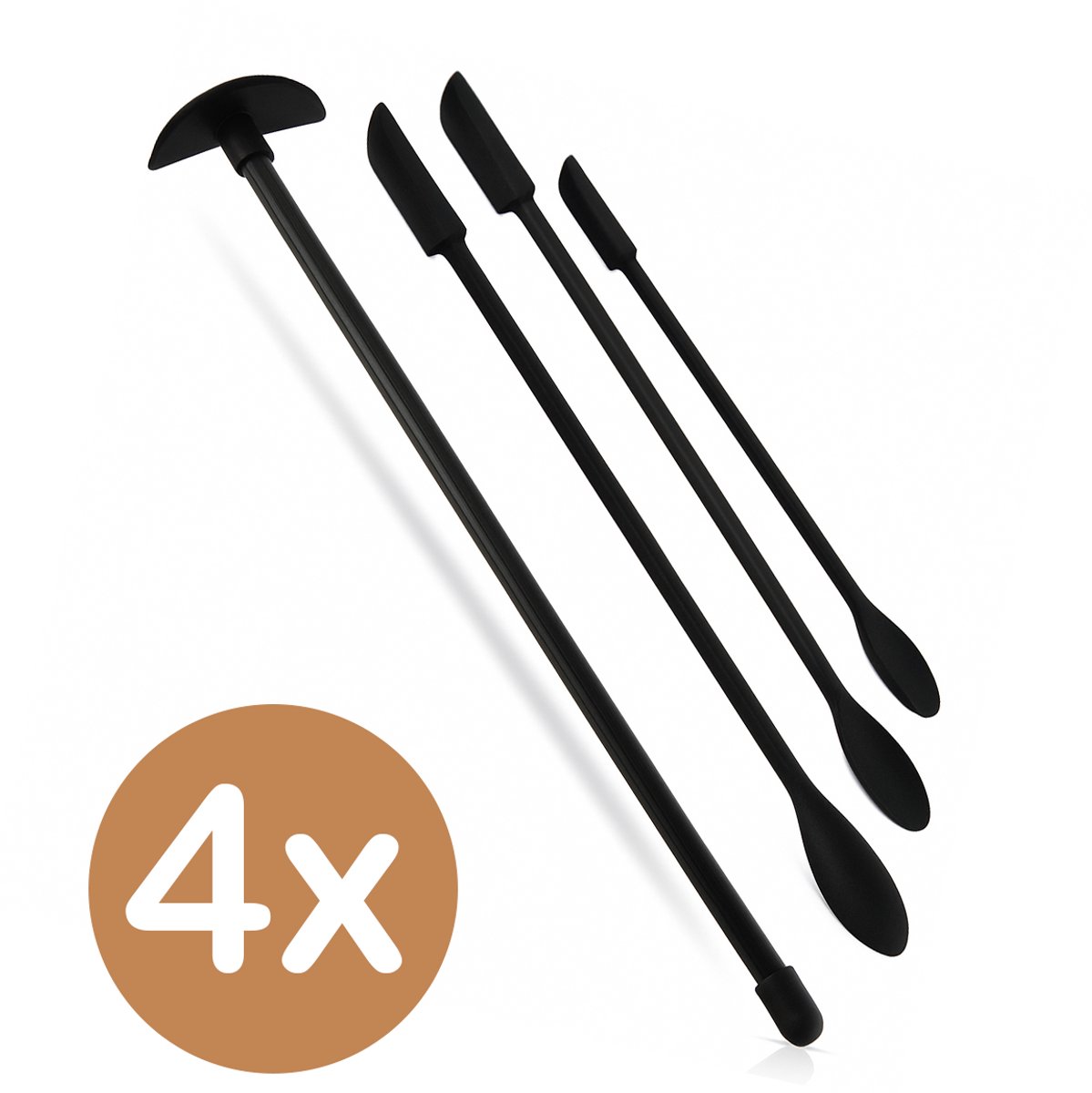 Innovaland - Flessenlikker 4 stuks - 35CM - Vaatwasserbestending - Zwart - Pannenlikker - Pottenlikker