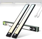 Brendz Keukenverlichting Onderbouw LED, Onderbouwverlichting, 2 x 40cm, USB-C Oplaadbare Led-Strip, 2200mAh, 3 Kleurtemperaturen, Dimbaar, Magnetisch, Keukenverlichting Draadloos, Kastverlichting, Puyo Zwart