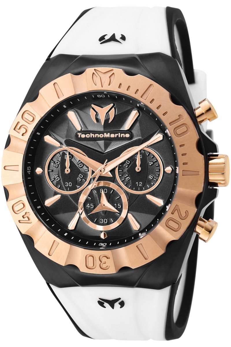 TechnoMarine Cruise TM-121141 Heren Horloge - Waterdicht - Analoog - Quartz Uurwerk - Roestvrij Staal met grijze Wijzerplaat - 45mm