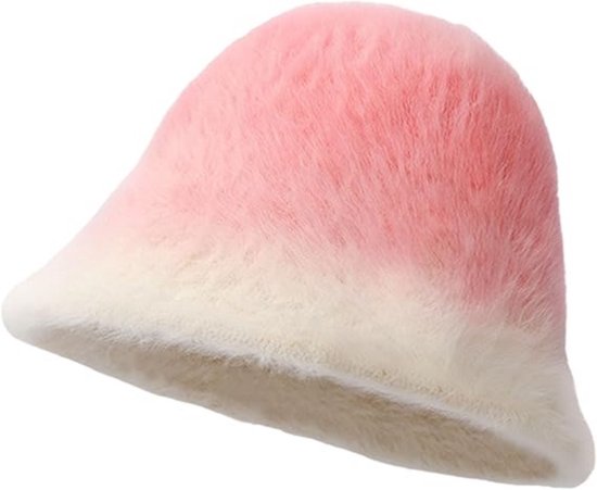 NLAND Dames Winter Vissershoeden Pluizig Vissershoed Elegant Winddichte Wintermuts Kunstbont Pluizige Cloche Bucket Hat, bruin, One size