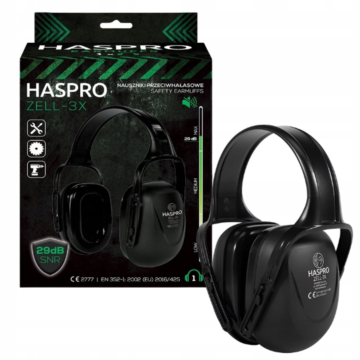 Haspro ZELL-3X Gehoorbescherming - Professionele Oorkappen 34 dB