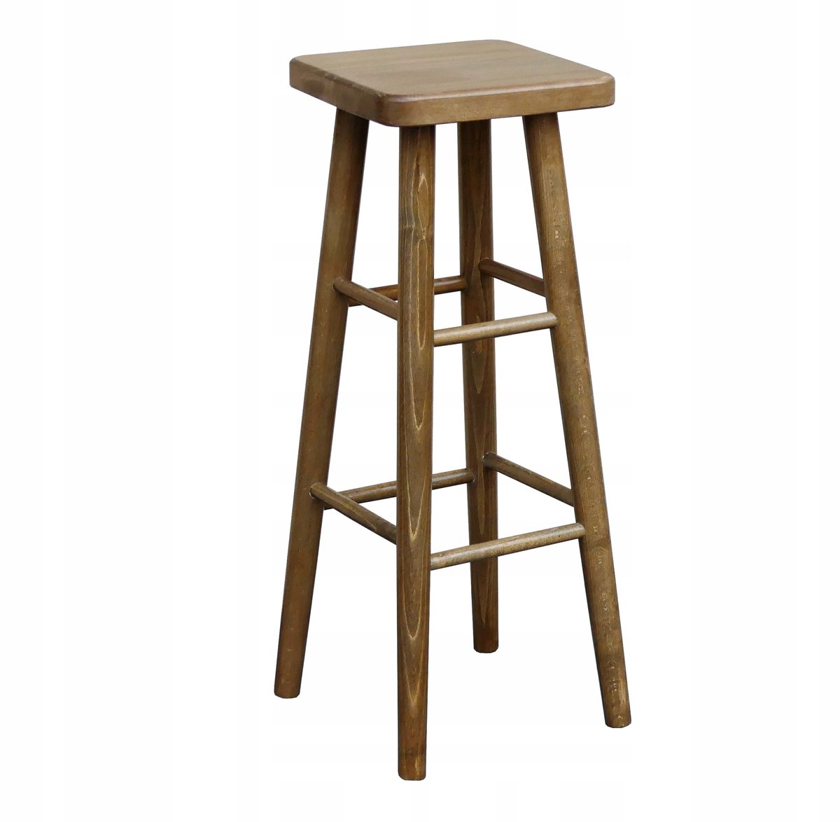Houten barkruk 80cm - massief beukenhout, eikenkleur