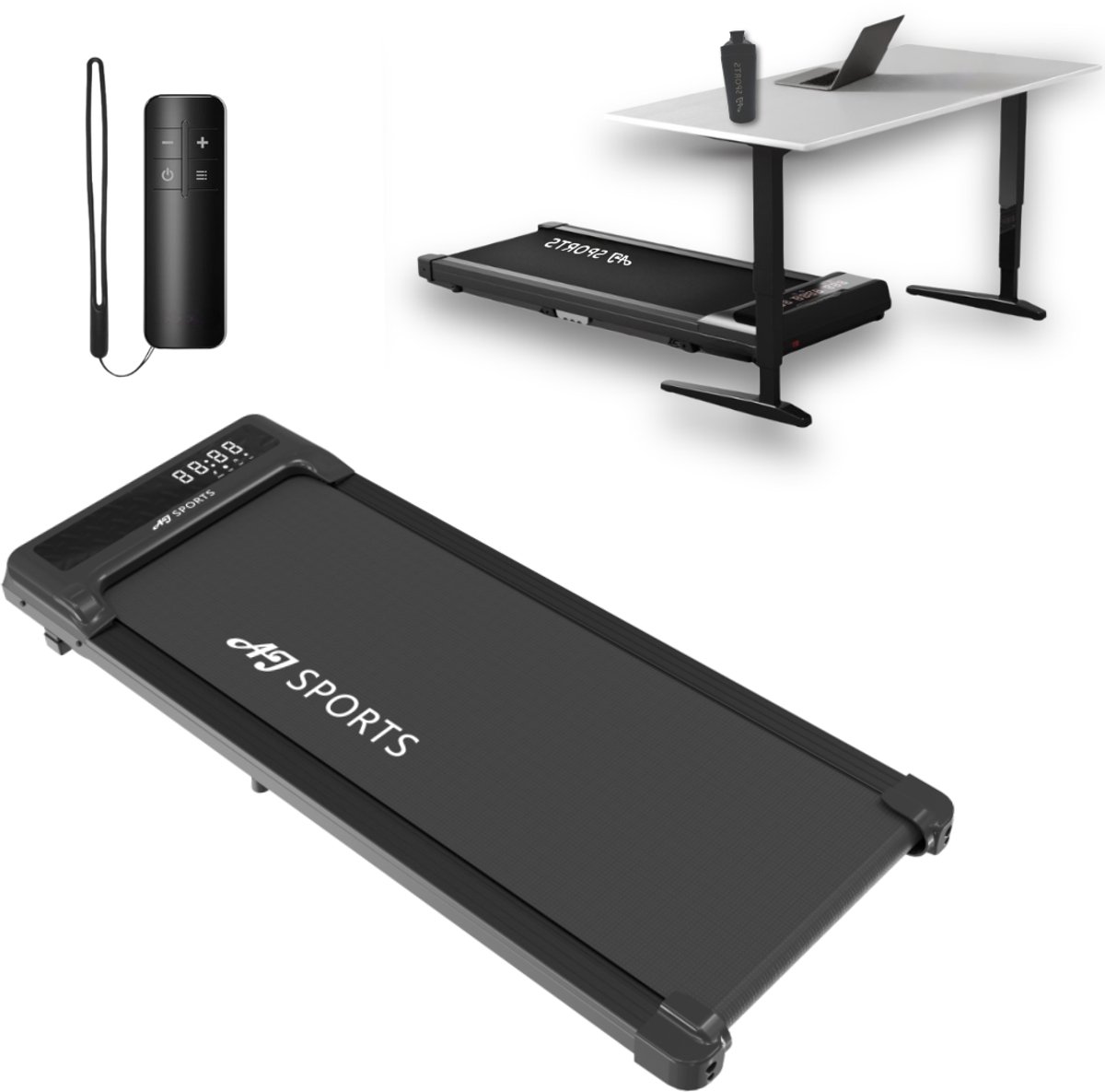 AJ-Sports Laufband - Walking Pad - 1 bis 8 km/h - Leistungsstarker 1.0 PS Motor - Laufband - Gehband - Treadmill - 8 Programme - 99% vormontiert - Das perfekte Laufband für unter den Schreibtisch - AJ-Sports - €94,99