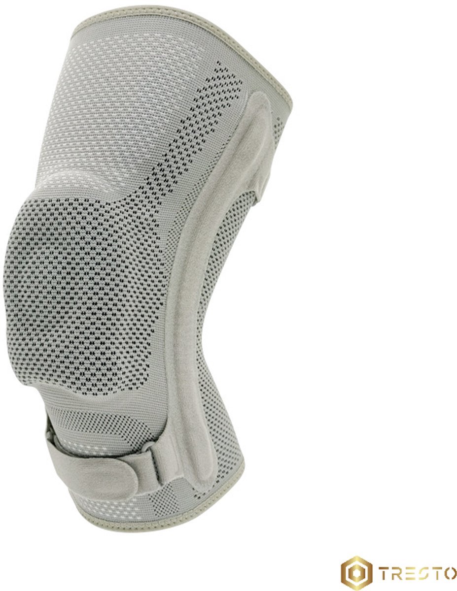 TRESTO - Kniebrace – Ademend – Elastisch – Ondersteunend – Siliconen Pads – Sport – Bescherming – Stabiliteit – Comfort