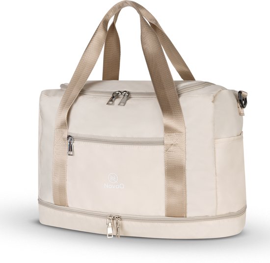 NovaQ Handbagage 40x30x20 - Weekendtas - Cabin - Underseater - Transavia, TUI, Wizzair, Eurowings - 20ltr Reistas - Creme