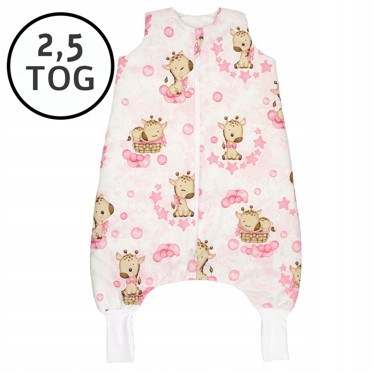 Slaapzakset pijpen 74-86 cm, all-season, roze giraffe