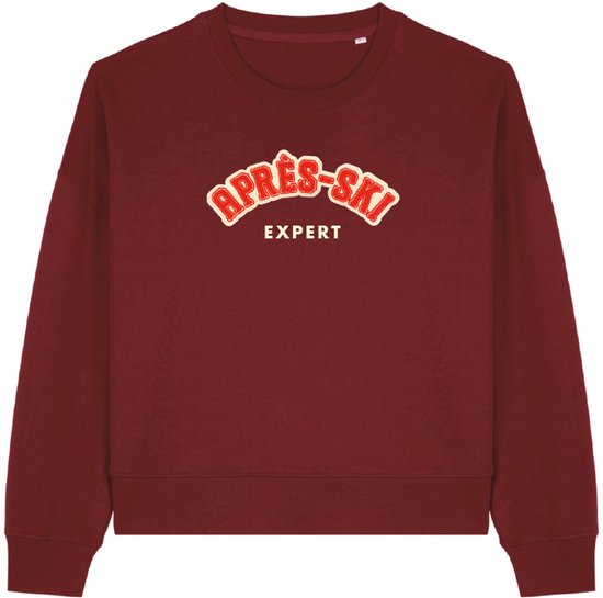 Après ski Expert wintersport dames sweater burgundy L - soBAD. | Foute apres ski outfit | kleding | verkleedkleren | wintersporttruien | wintersport dames
