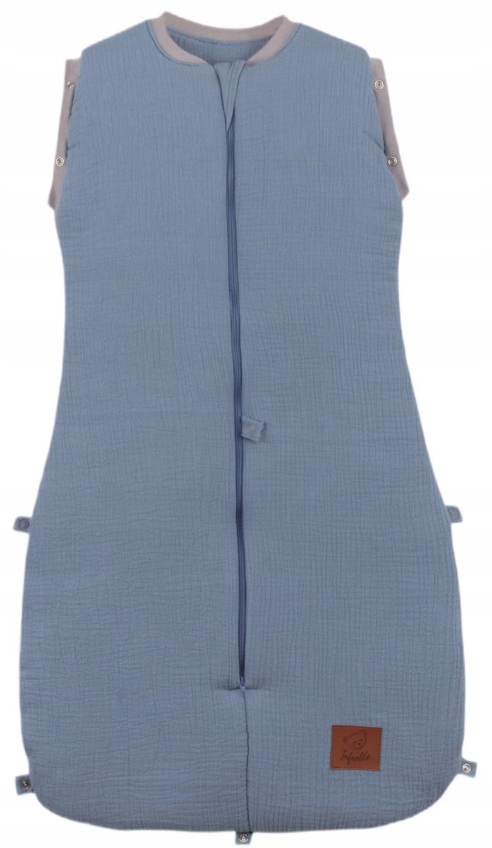 Babyslaapzak mousseline 2,5 TOG, 0-18 maanden, verstelbaar, jeans