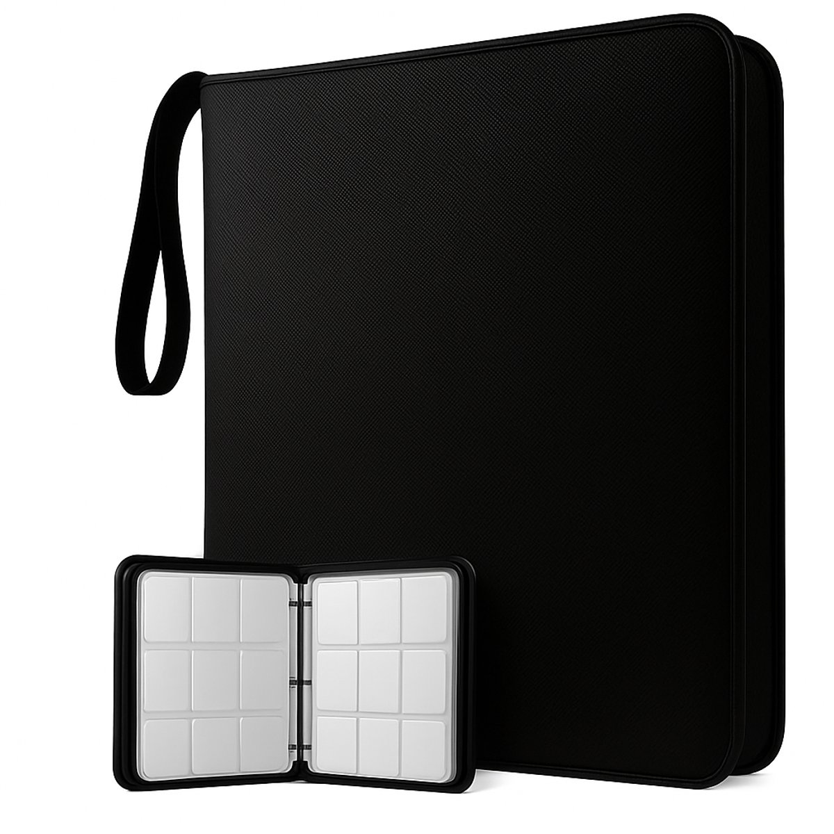 Estacks Verzamelmap voor 900 Kaarten – 9-Pocket Kaartenmap – Geschikt voor Ruilkaarten – Inclusief Card Sleeves – A4 Formaat – Zwart