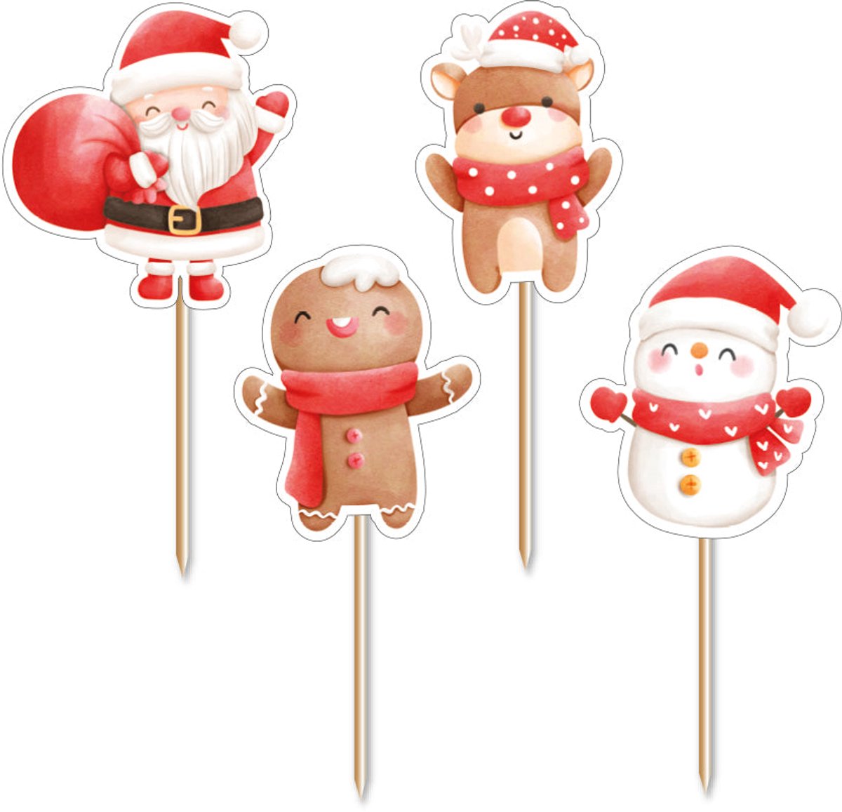 Anniversary House Santa and Friends Cupcake Toppers pk/12