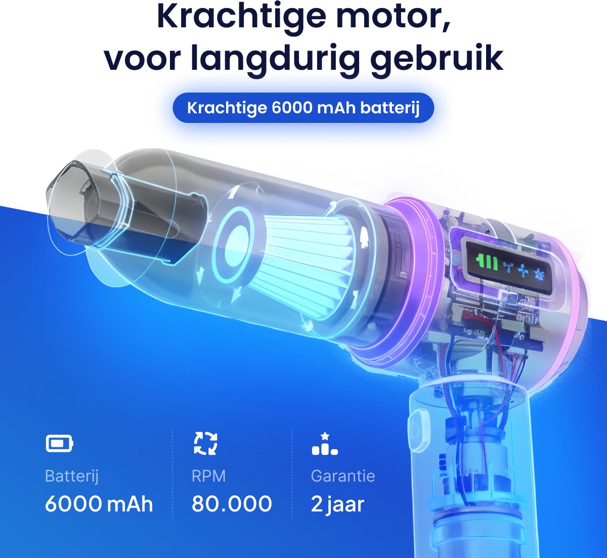 Auto Auto Draadloze Handstofzuiger Mini - afbeelding 5