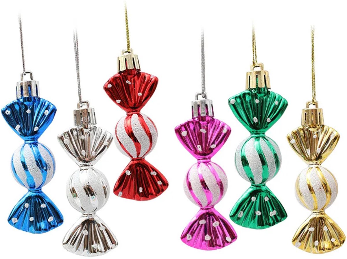 Boeste® Kerstornamenten Snoepvorm – kleurrijk, duurzaam & glanzend kerstdecoratie set
