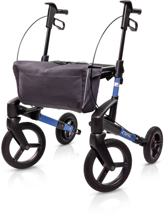 Topro rollator Olympos ATR M - Blauw - Inclusief rugband - Grote wielen