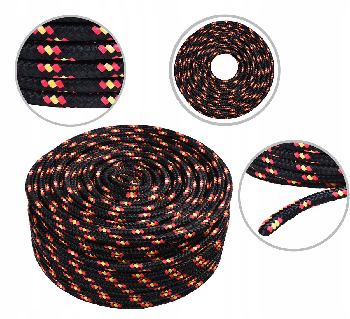 Gevlochten Polypropyleen Touw 10mm x 20m - Rood Gevlekt