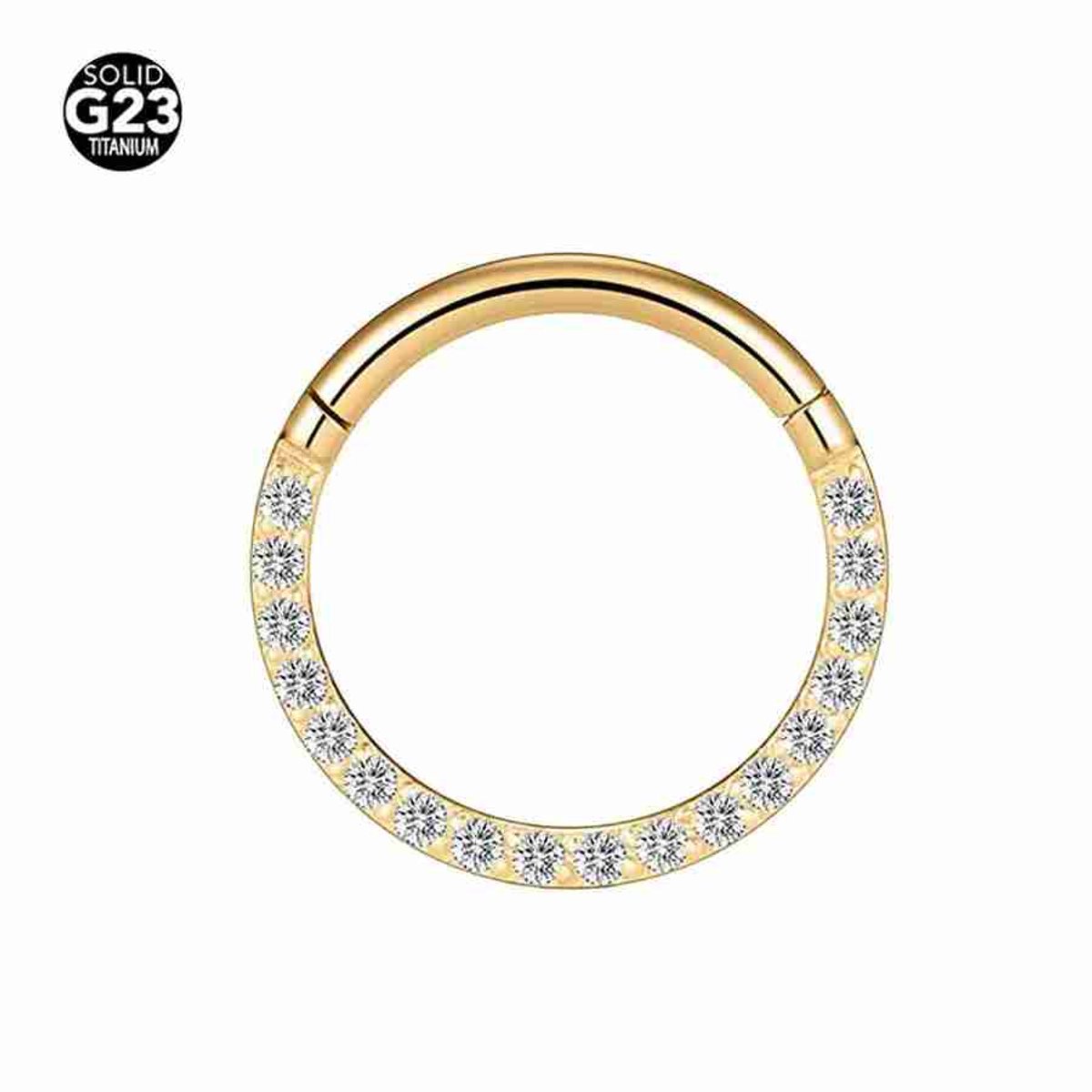 WeLoveSilver - helix piercing goudkleurig - chirurgisch staal - 6 mm